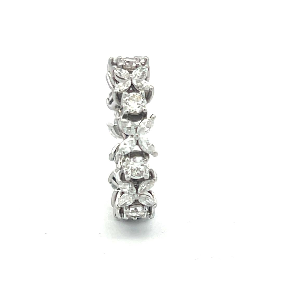 Tiffany & Co 1.93 Carat Round  and Marquis Diamond Platinum Enternity Band Ring