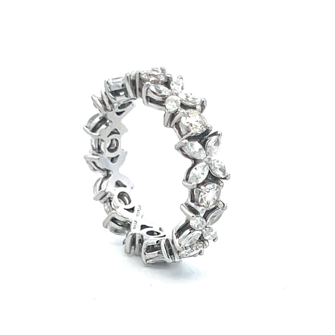 Tiffany & Co 1.93 Carat Round  and Marquis Diamond Platinum Enternity Band Ring