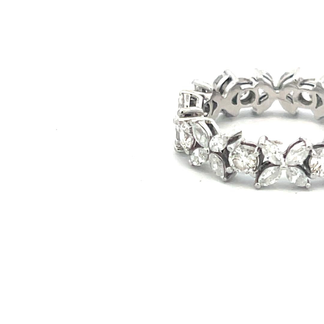 Tiffany & Co 1.93 Carat Round  and Marquis Diamond Platinum Enternity Band Ring