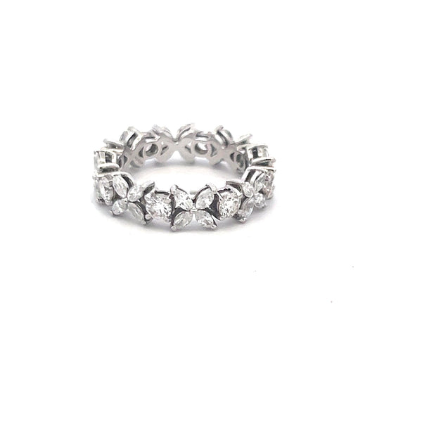 Tiffany & Co 1.93 Carat Round  and Marquis Diamond Platinum Enternity Band Ring