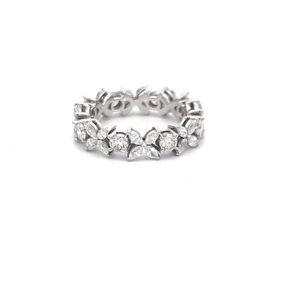 Tiffany & Co 1.93 Carat Round  and Marquis Diamond Platinum Enternity Band Ring