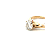 0.80 Carat Circular Brilliant Cut Diamond 14 Karat Yellow Gold Engagement Ring