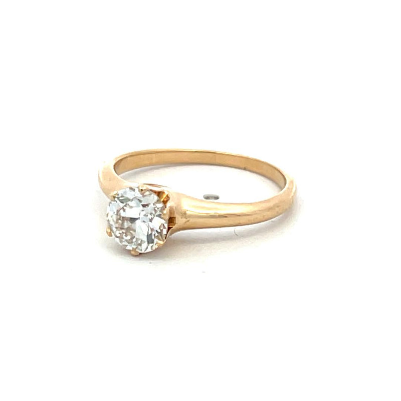 0.80 Carat Circular Brilliant Cut Diamond 14 Karat Yellow Gold Engagement Ring