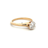 0.80 Carat Circular Brilliant Cut Diamond 14 Karat Yellow Gold Engagement Ring