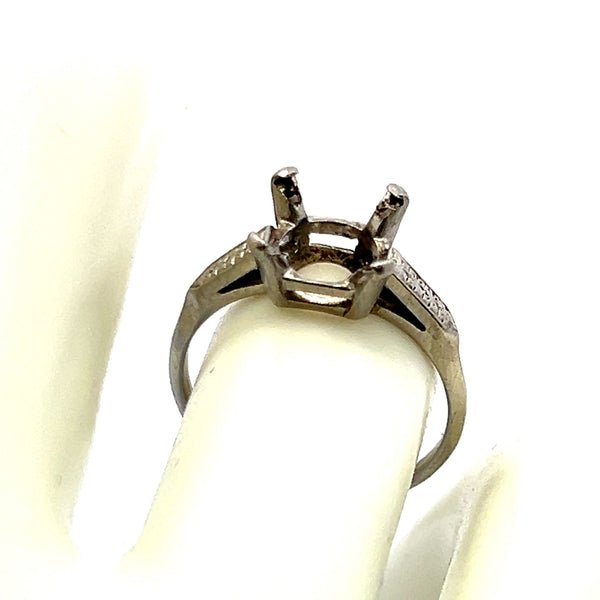 Vintage 3.70 Grams Size 6.25 Platinum Semi Mount Ring