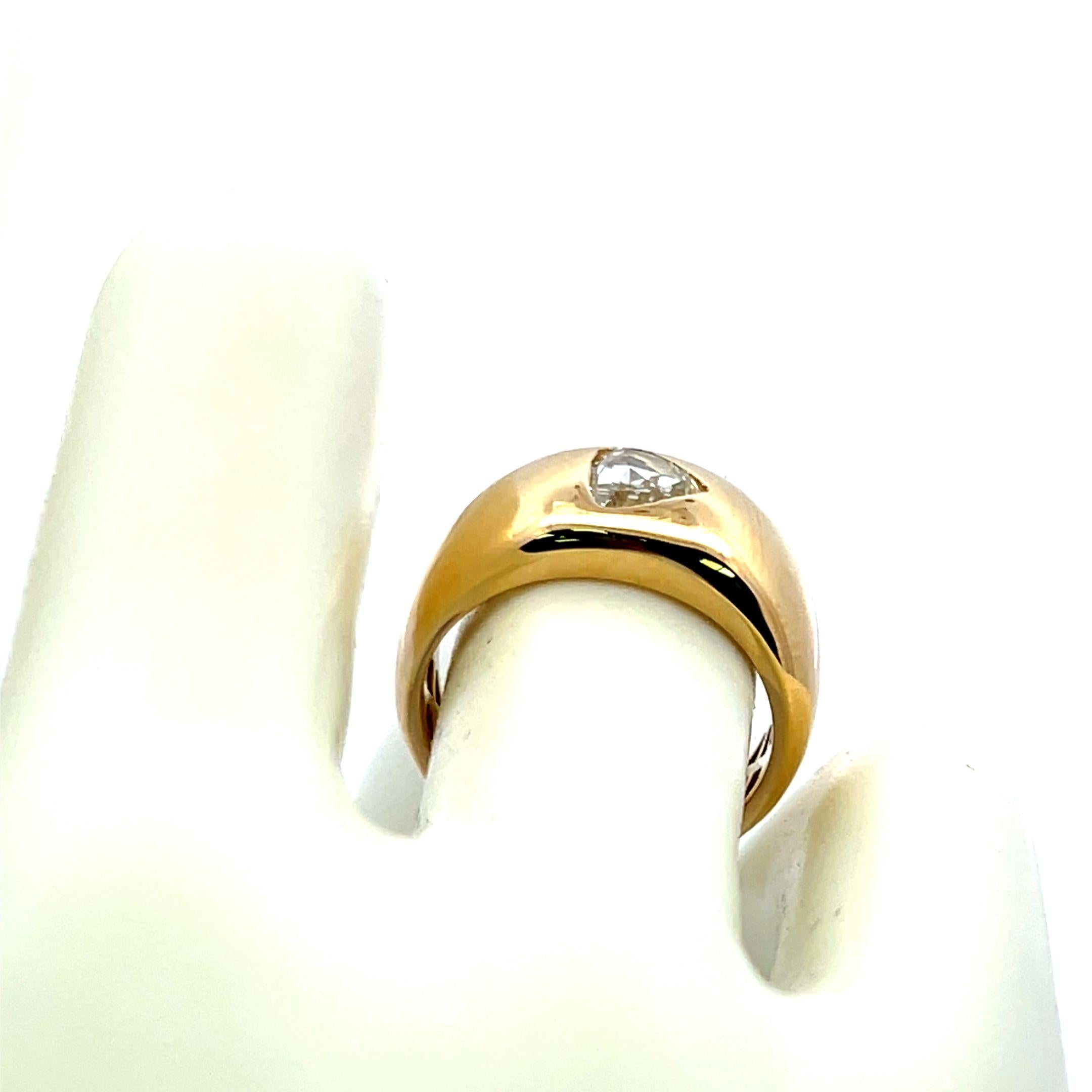 18K Yellow Gold Triangular Diamond Modern Engagement Ring (0.54ct)