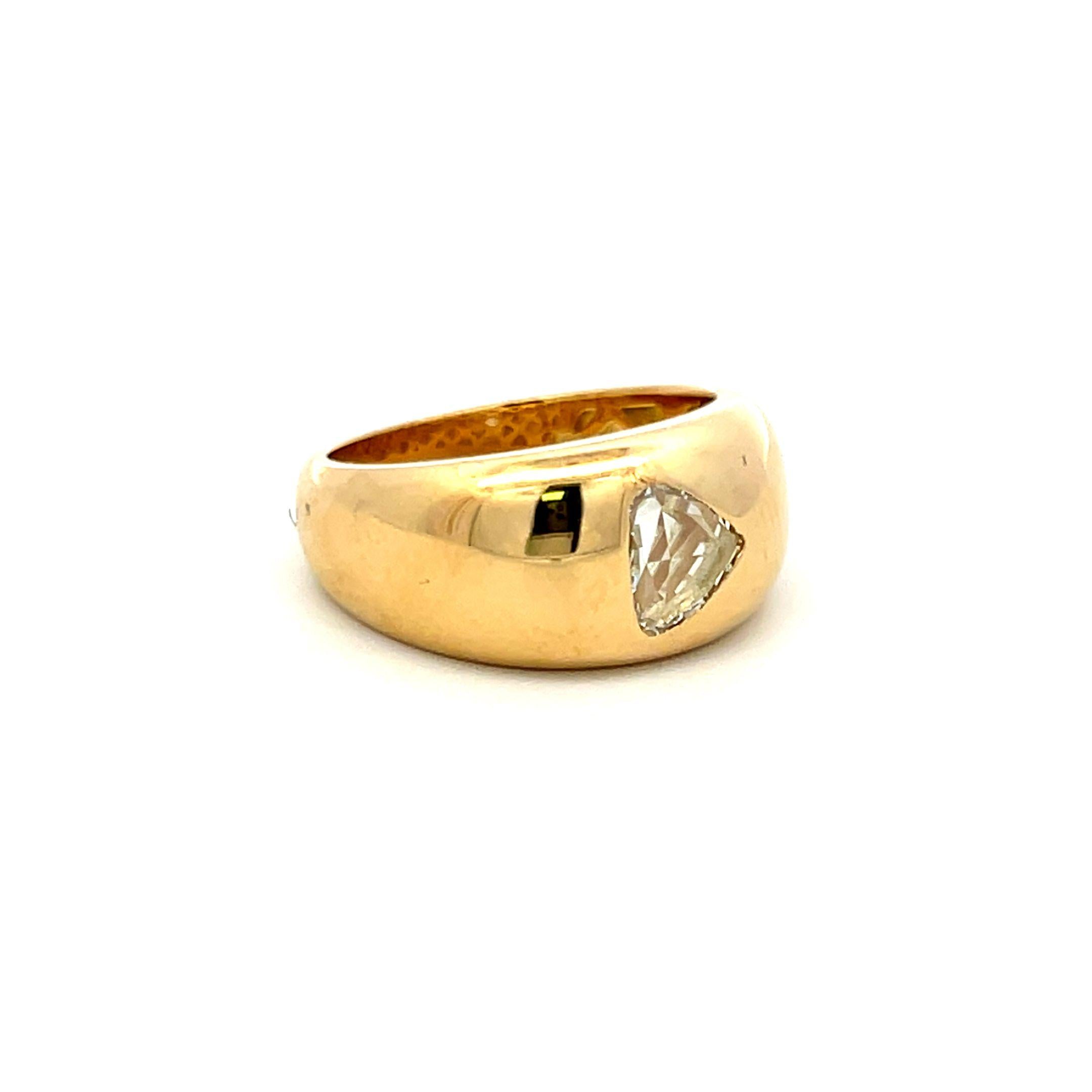 18K Yellow Gold Triangular Diamond Modern Engagement Ring (0.54ct)