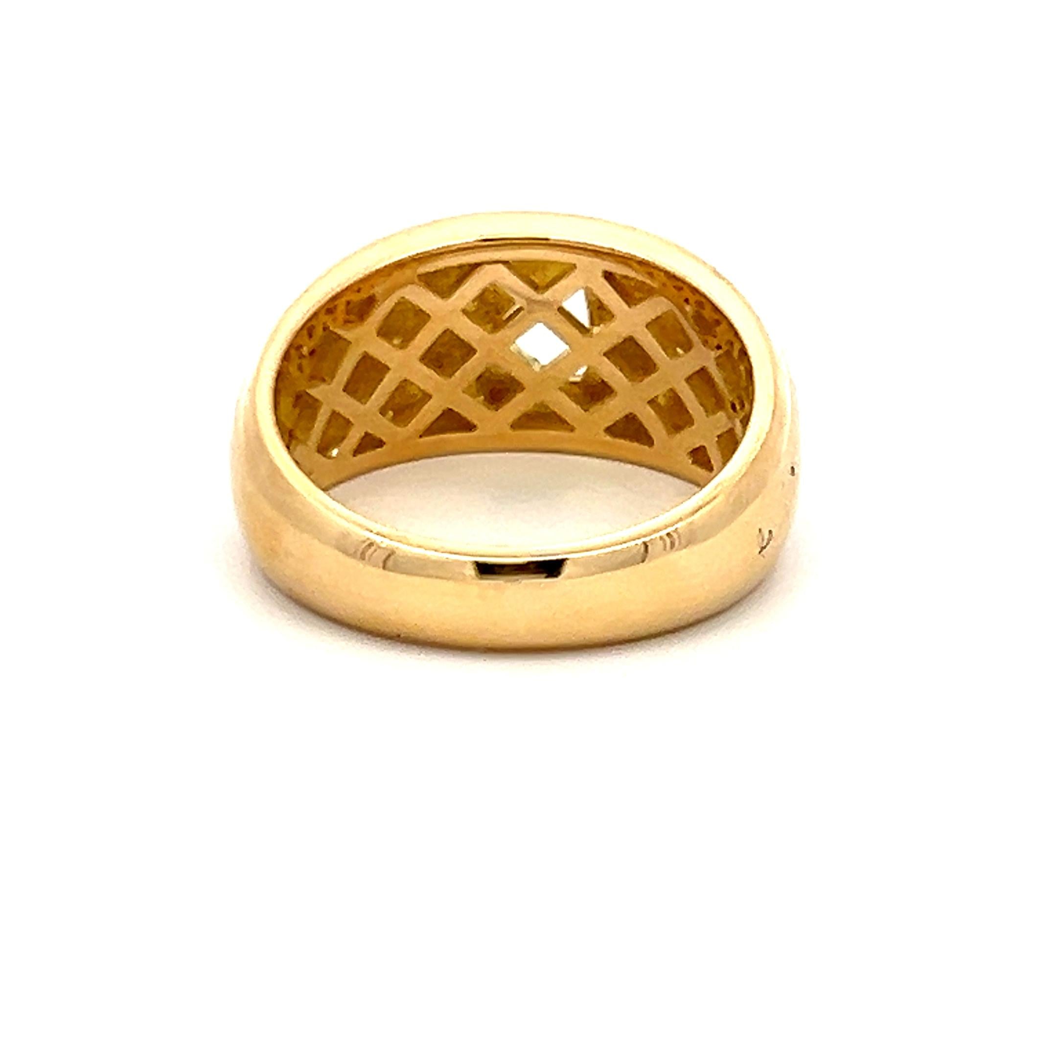 18K Yellow Gold Triangular Diamond Modern Engagement Ring (0.54ct)