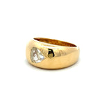 0.96 Carat Rose Cut Diamond 18 Karat Yellow Gold Engagement Ring