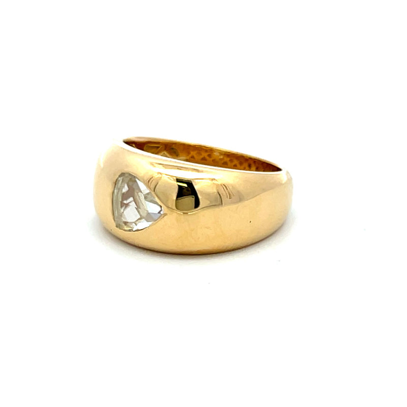 0.96 Carat Rose Cut Diamond 18 Karat Yellow Gold Engagement Ring