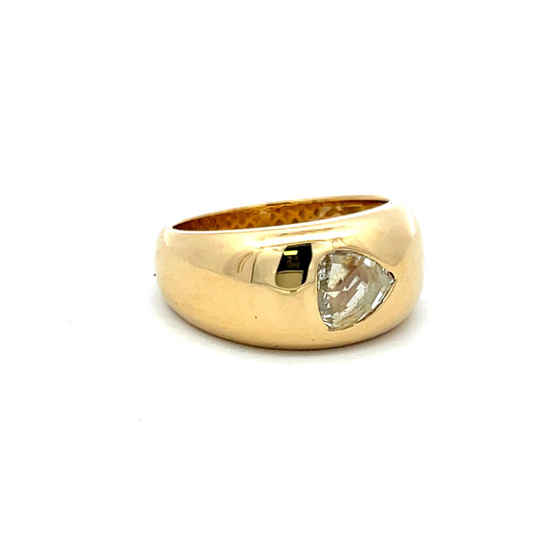 0.96 Carat Rose Cut Diamond 18 Karat Yellow Gold Engagement Ring