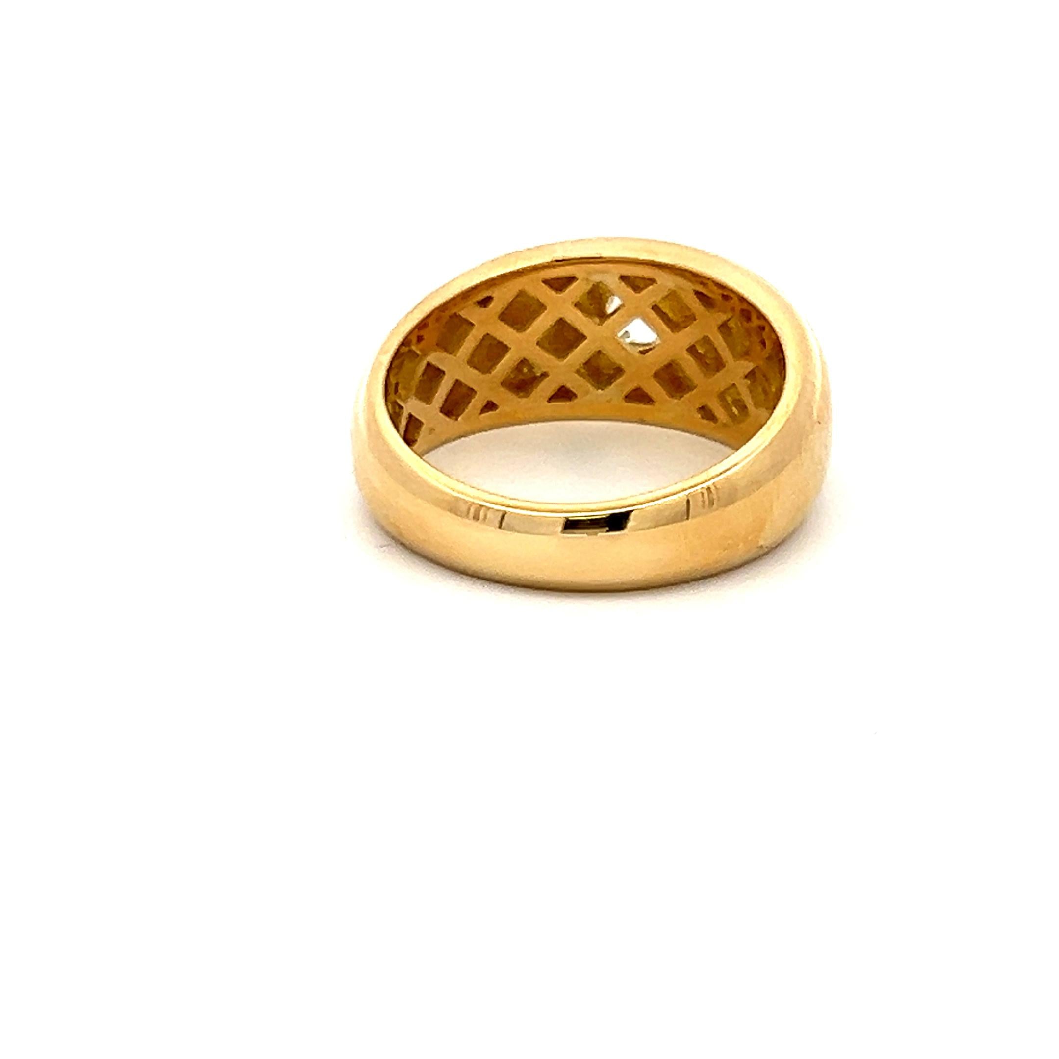 18K Yellow Gold Engagement Ring with 0.46 Carat Rose Cut Diamond Size 6.5
