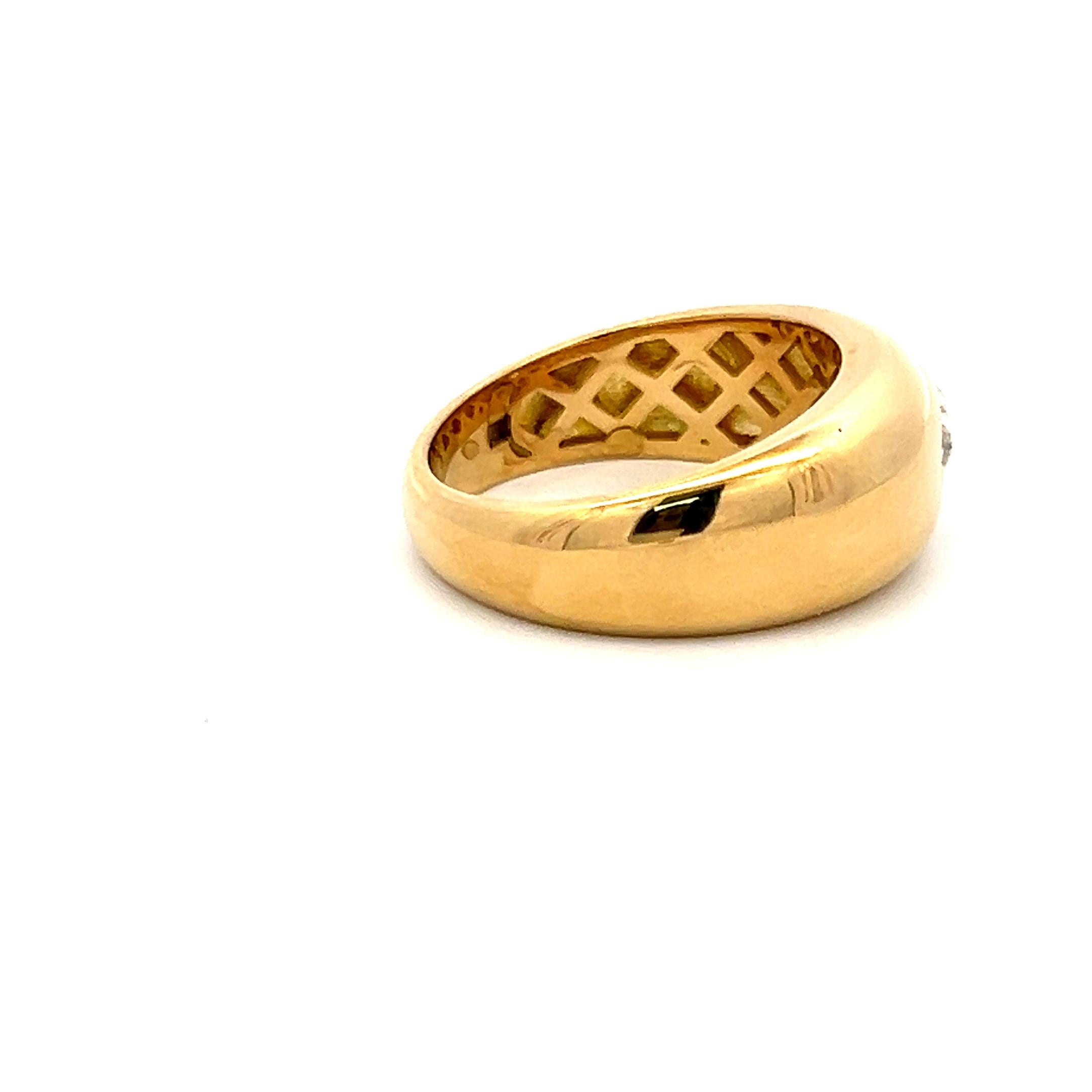 18K Yellow Gold Engagement Ring with 0.46 Carat Rose Cut Diamond Size 6.5