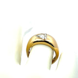 1.06 Carat Rose Cut Diamond 18 Karat Yellow Gold Engagement Ring