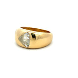 1.06 Carat Rose Cut Diamond 18 Karat Yellow Gold Engagement Ring