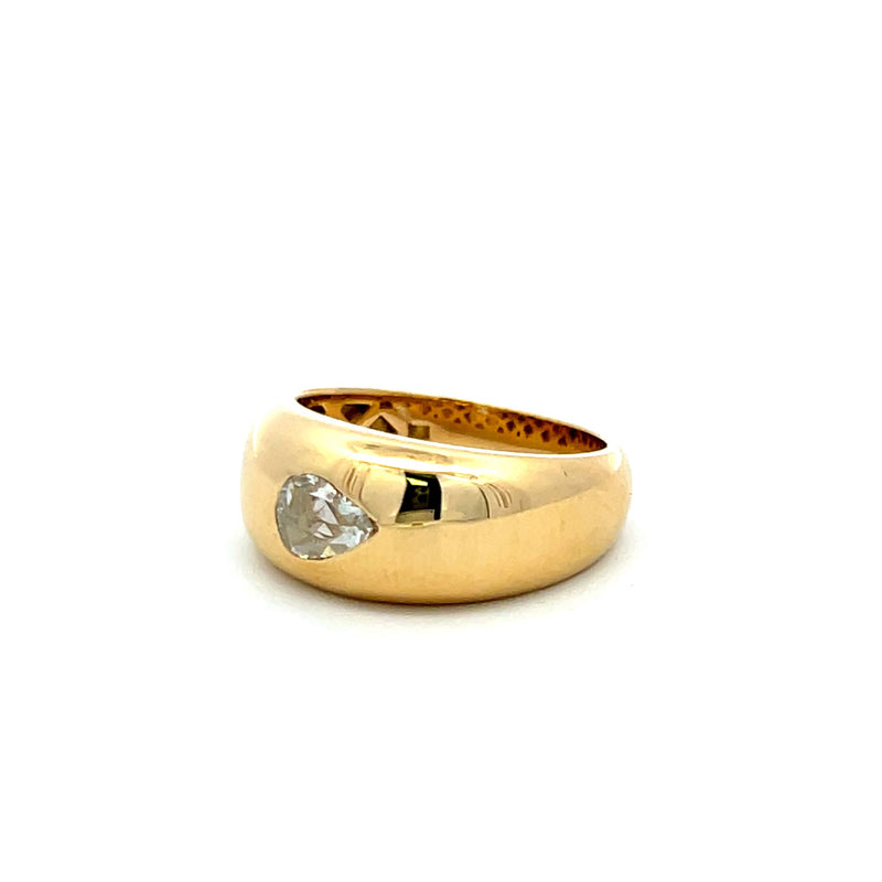 0.38 Carat Rose Cut Diamond 18 Karat Yellow Gold Engagement Ring