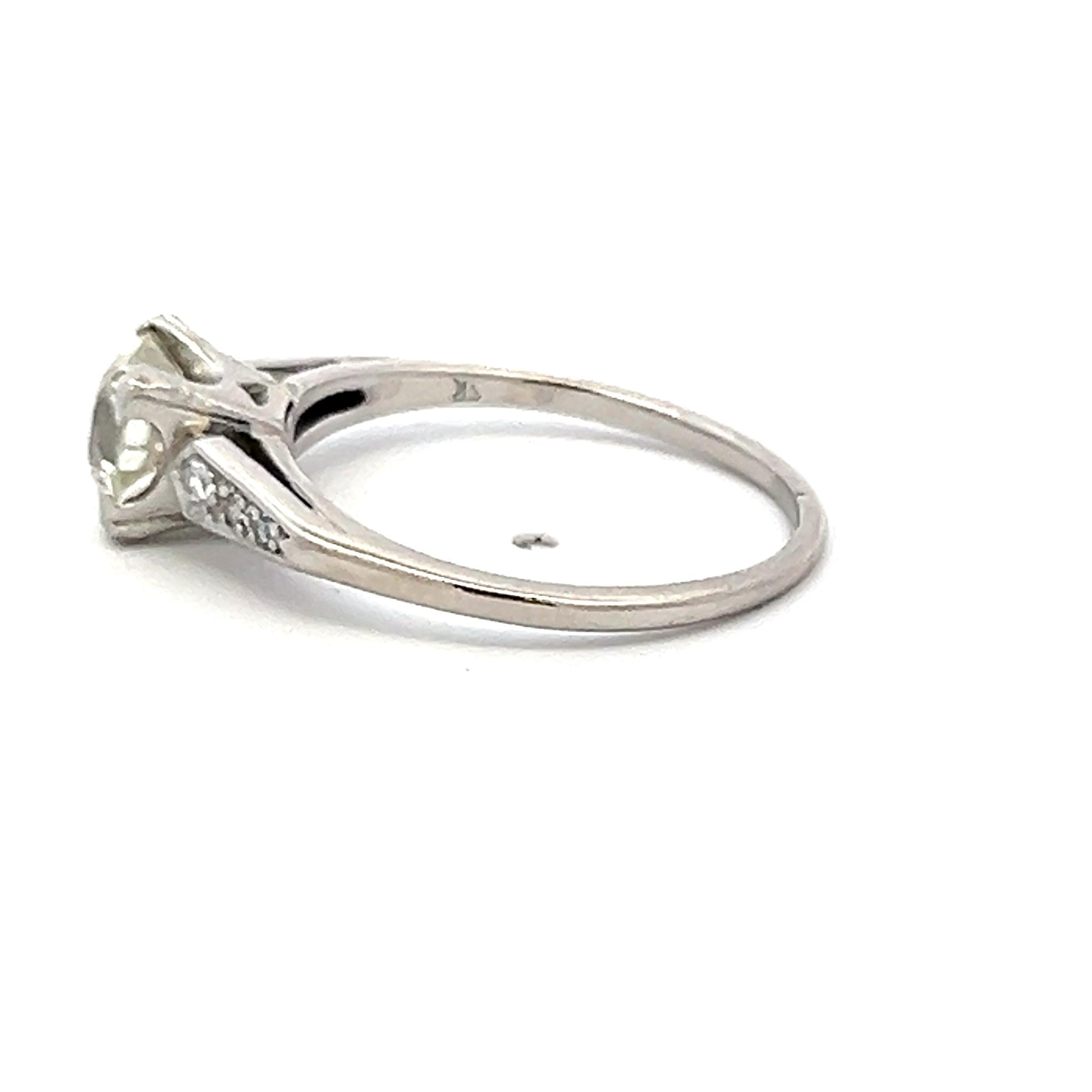 Platinum Engagement Ring 1.21ct Circular & Old European Diamond Size 7 L VS2 GIA