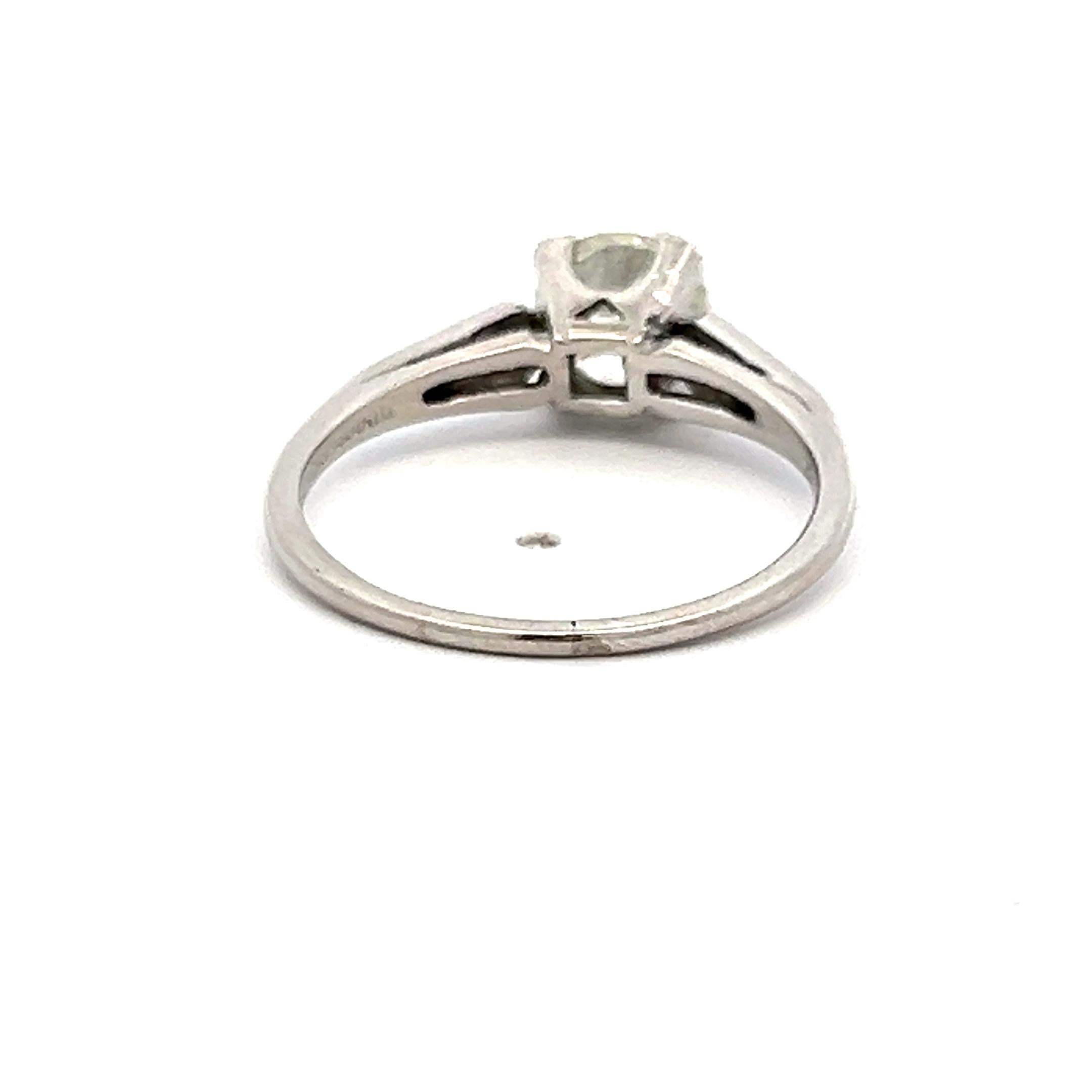 Platinum Engagement Ring 1.21ct Circular & Old European Diamond Size 7 L VS2 GIA