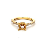 Tacori 0.16 Carat Round Brilliant G VS1 Diamond 18 Karat Yellow Gold Semi Mount Ring