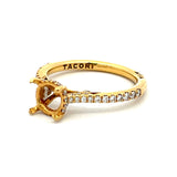 Tacori 0.16 Carat Round Brilliant G VS1 Diamond 18 Karat Yellow Gold Semi Mount Ring