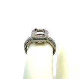 0.82 Carat Round Brilliant H VS2 Diamond 14 Karat White Gold Semi Mount Ring