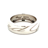 Chopard Vintage 8.50 Grams 18 Karat White Gold Engraved Band Ring