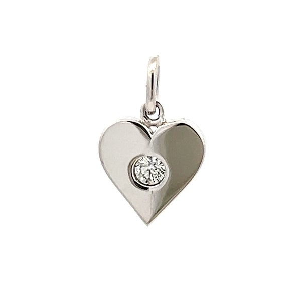 Hearts On Fire 0.09 Carat Round Brilliant G VS1 Diamond 18 Karat White Gold Pendant