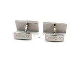 S.T Dupont 0.66 Carat Round Diamond 18K White Gold Whale Back Cufflinks