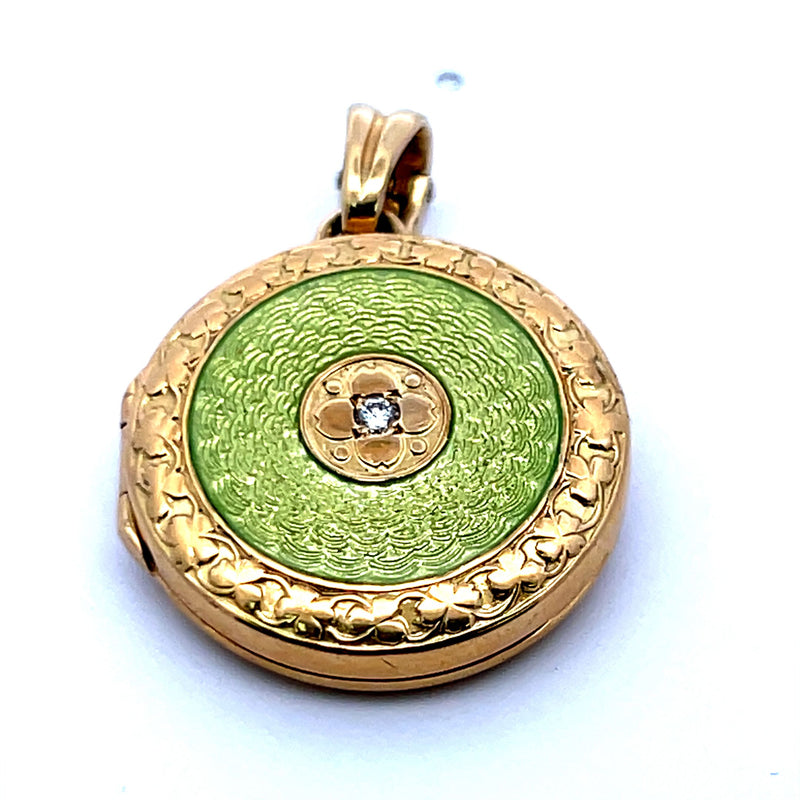 Movado 0.02 Carat Round Brilliant Diamond 18 Karat Yellow Gold Pendant