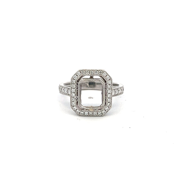 0.39 Carat Round Brilliant I SI1 Diamond Platinum Semi Mount Ring