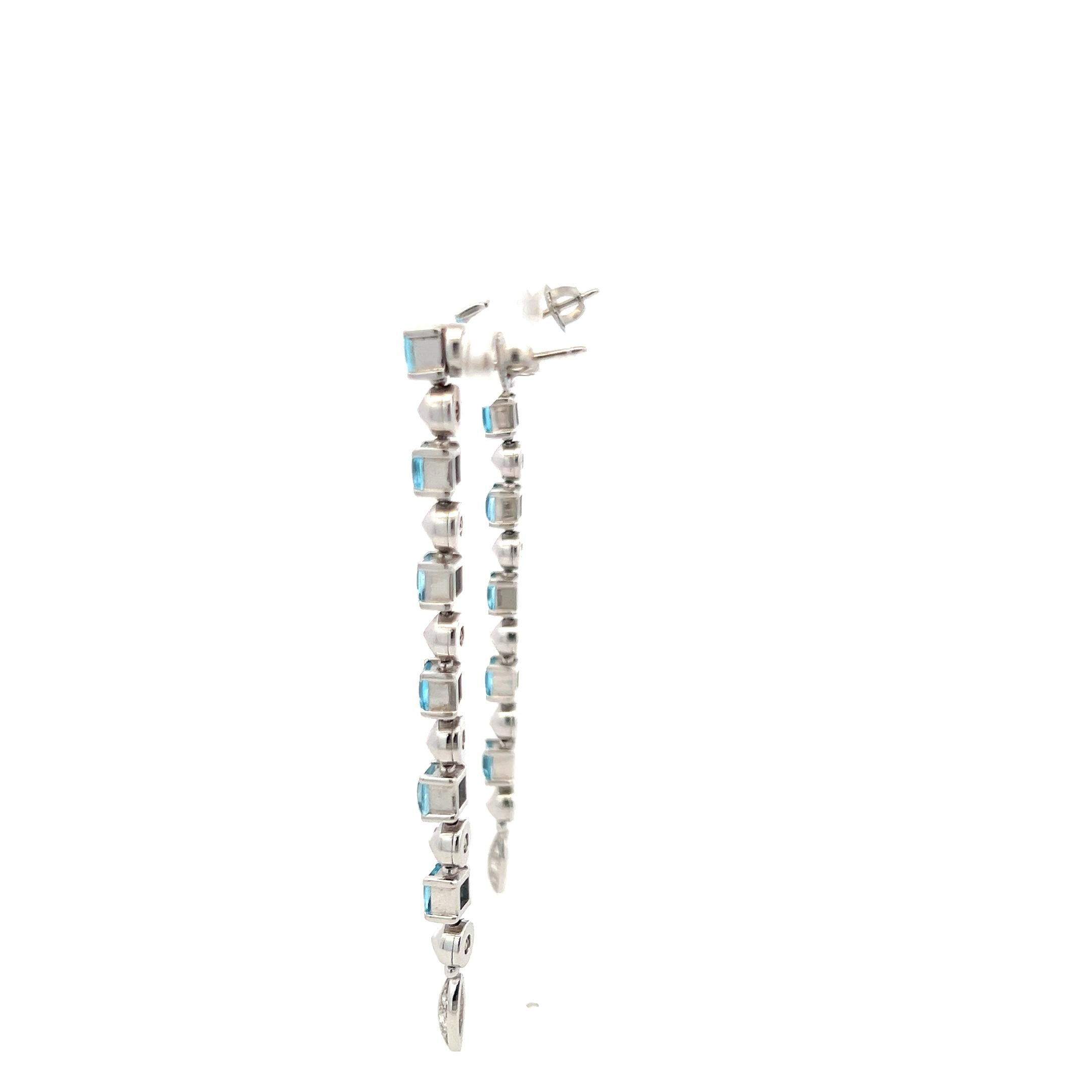 Bvlgari Platinum Dangling Earrings with 0.16 Carat Round G-VS2 Diamonds
