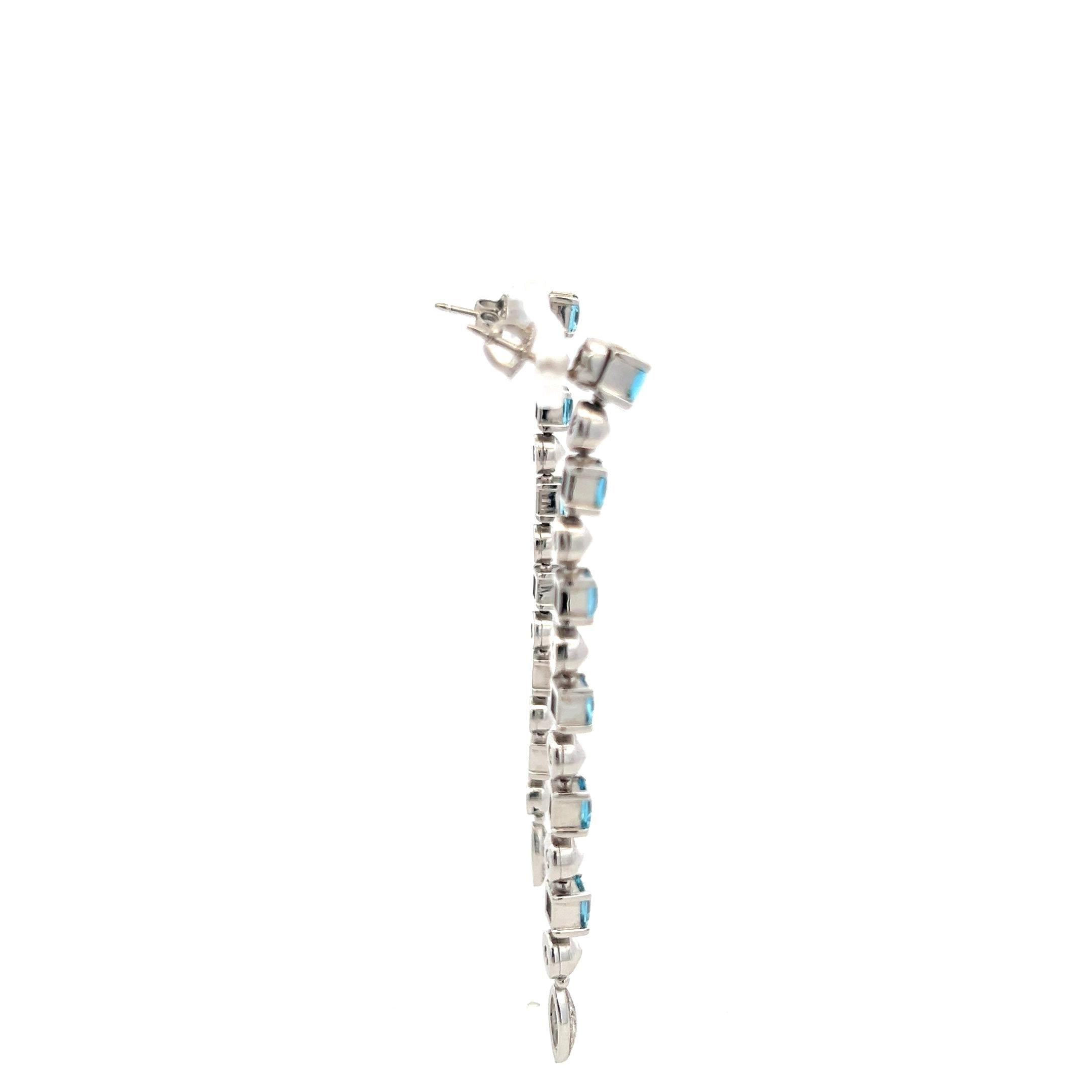 Bvlgari Platinum Dangling Earrings with 0.16 Carat Round G-VS2 Diamonds