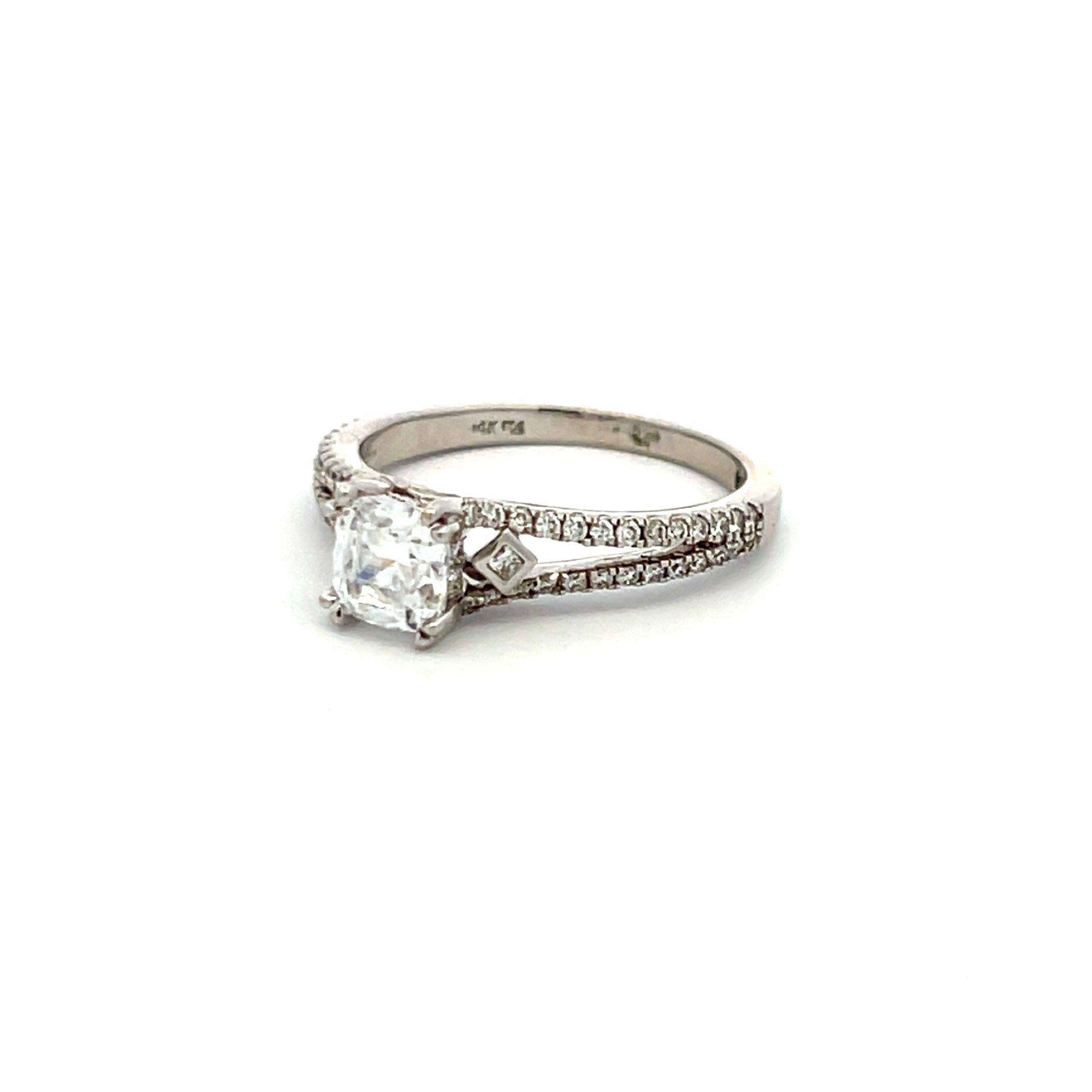 14K WG Engagement Ring 0.75ct Lab-Grown Center Diamond & 0.38ct Natural Diamonds