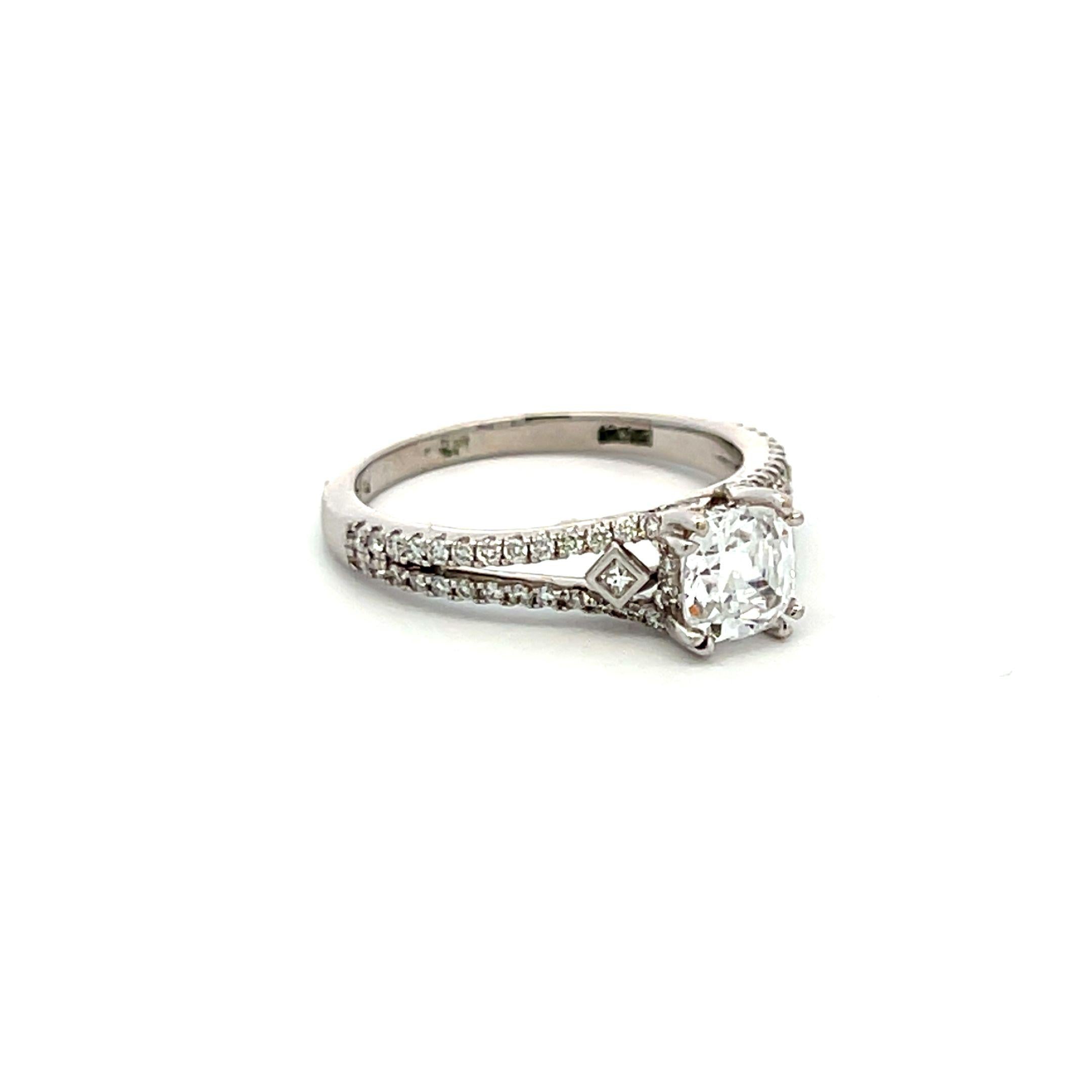 14K WG Engagement Ring 0.75ct Lab-Grown Center Diamond & 0.38ct Natural Diamonds