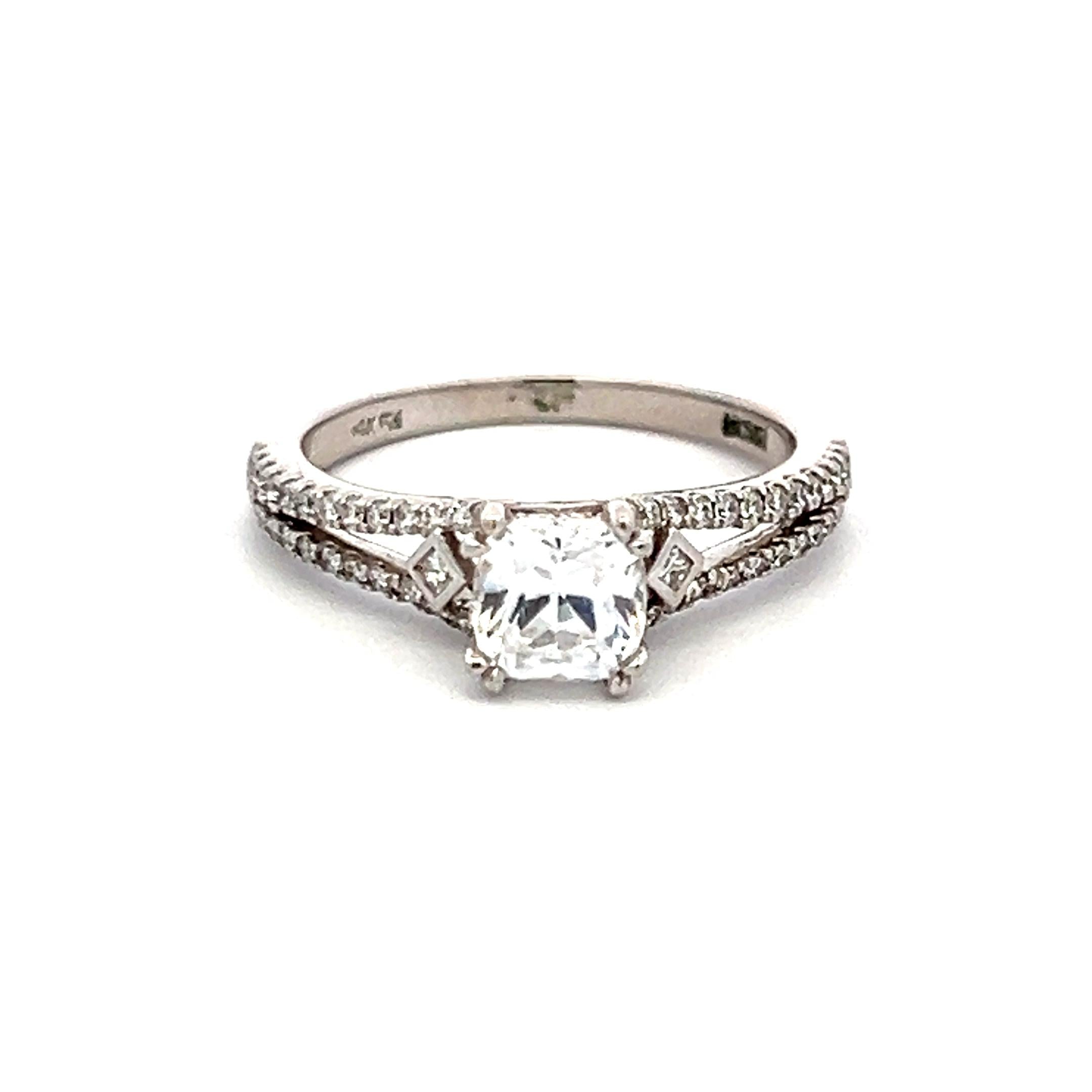 14K WG Engagement Ring 0.75ct Lab-Grown Center Diamond & 0.38ct Natural Diamonds