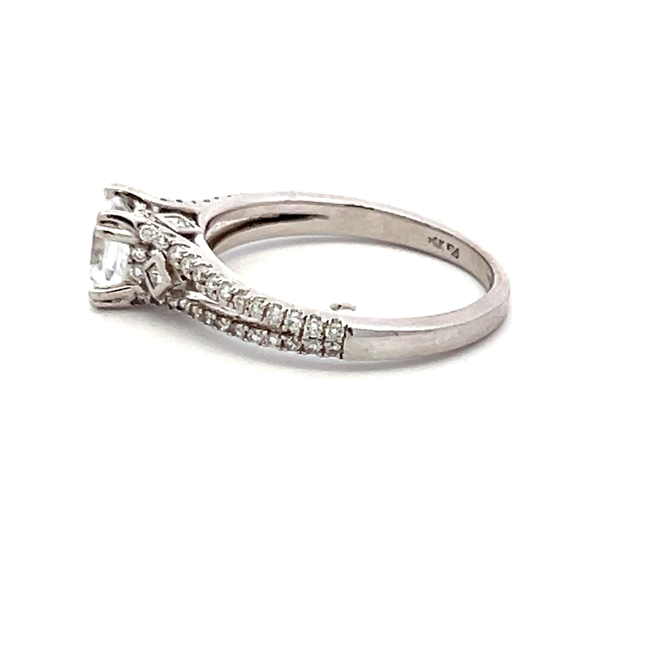 14K WG Engagement Ring 0.75ct Lab-Grown Center Diamond & 0.38ct Natural Diamonds