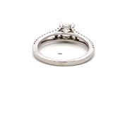 0.38 Carat Round Diamond 0.75 Carat CZ 14K White Gold Semi Mount Ring