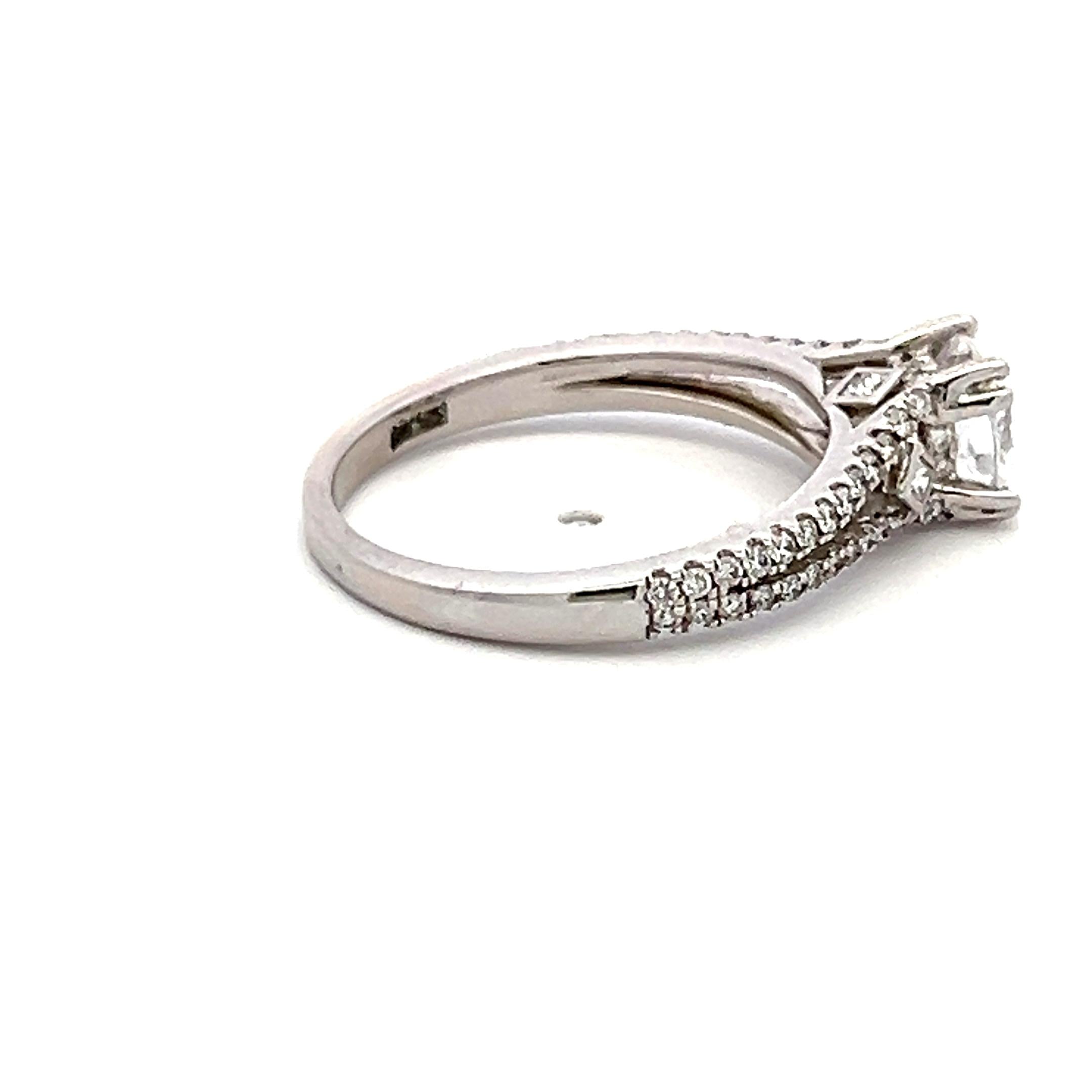 14K WG Engagement Ring 0.75ct Lab-Grown Center Diamond & 0.38ct Natural Diamonds