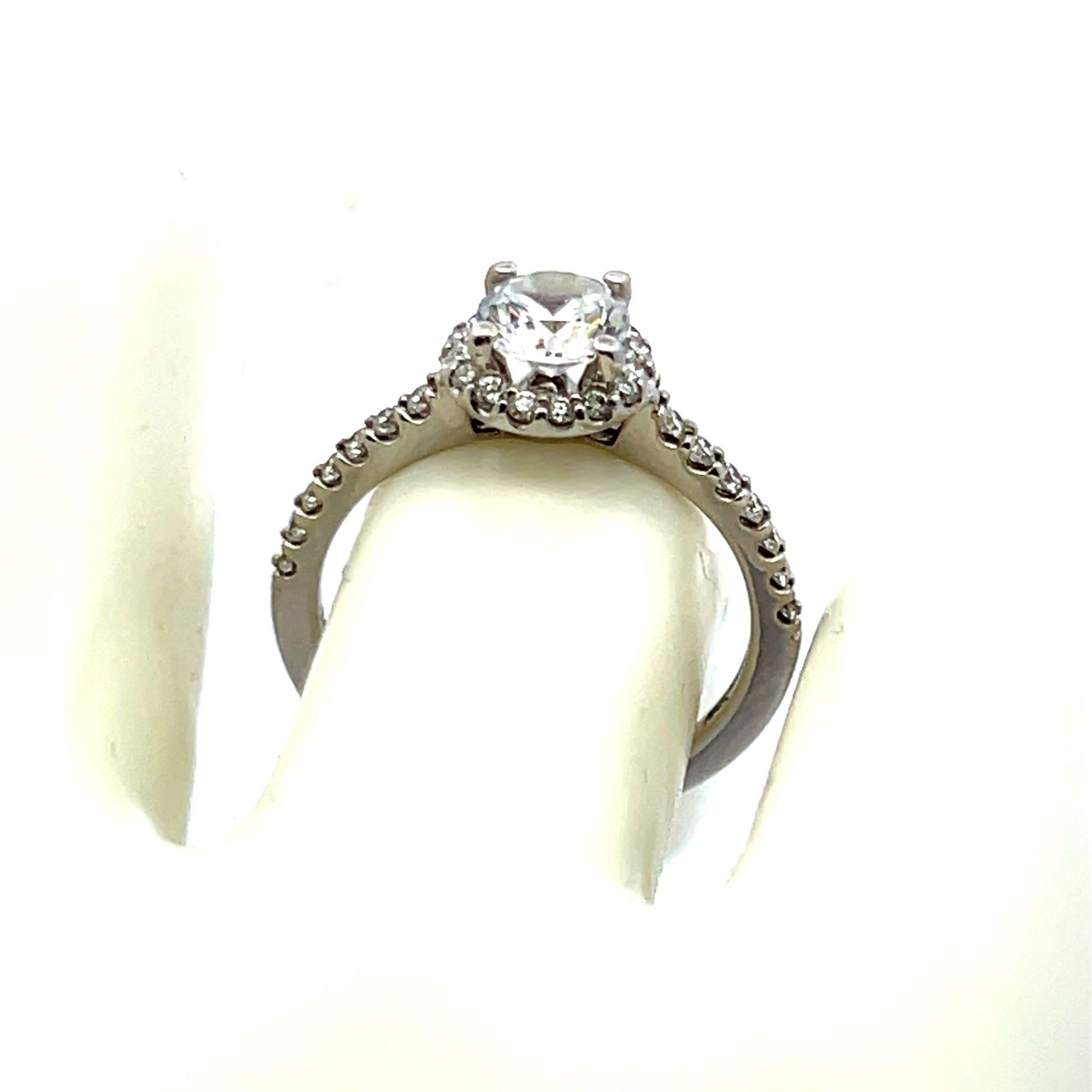 14K WG Engagement Ring 0.75ct Lab-Grown Center Diamond & 0.31ct Natural Diamonds