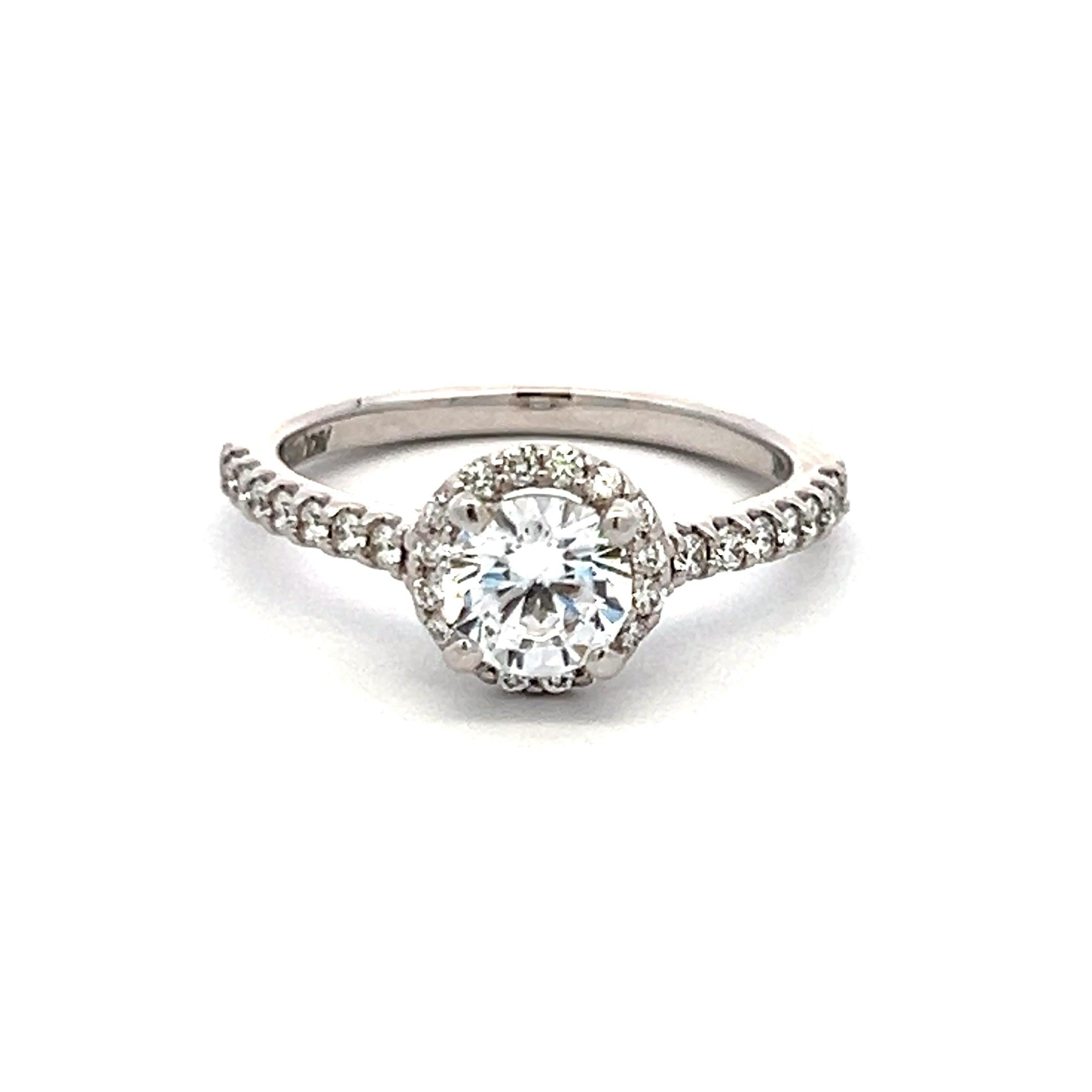 14K WG Engagement Ring 0.75ct Lab-Grown Center Diamond & 0.31ct Natural Diamonds