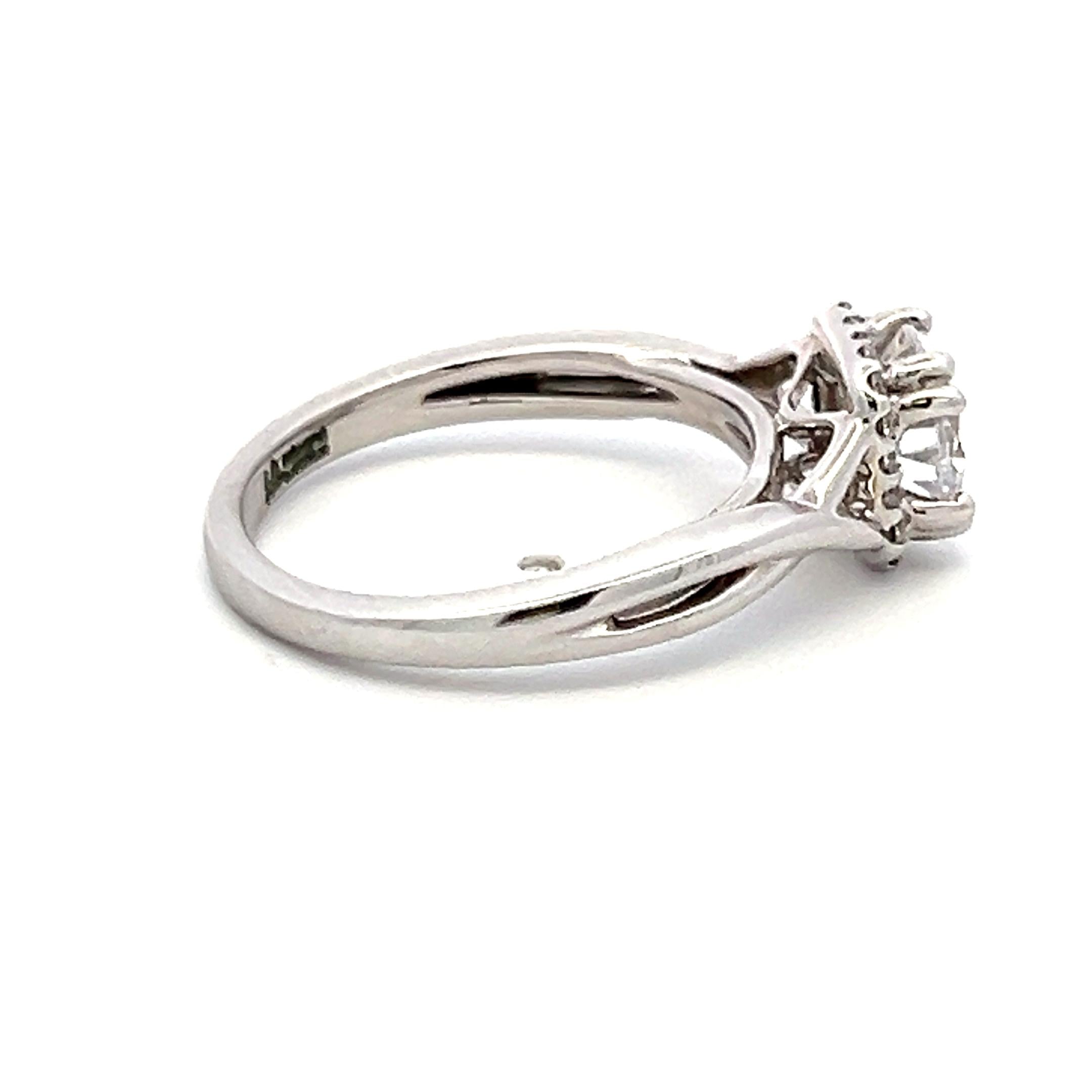 14K WG Engagement Ring 1ct Lab-Grown Center Diamond & 0.12ct Natural Diamonds