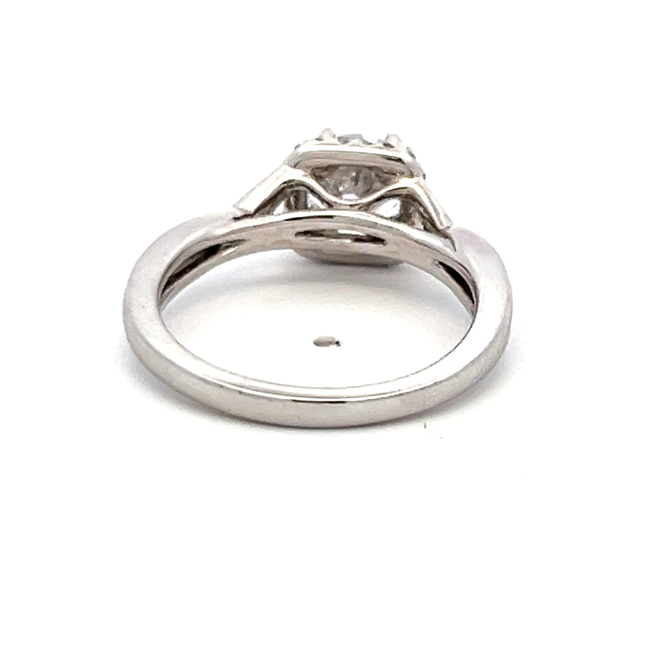 14K WG Engagement Ring 1ct Lab-Grown Center Diamond & 0.12ct Natural Diamonds