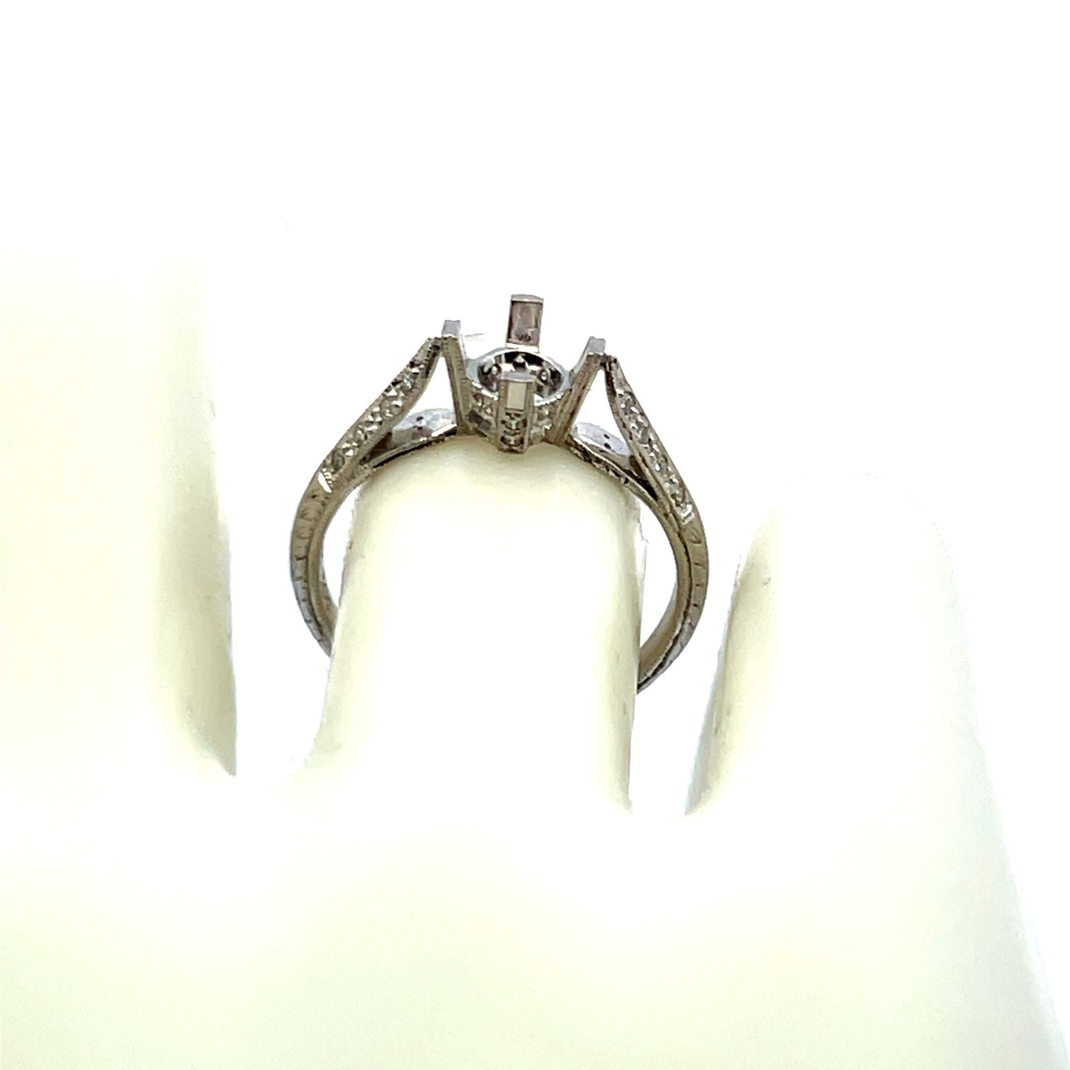 0.25 Carat Round Brilliant I SI1 Diamond 18 Karat White Gold Semi Mount Ring
