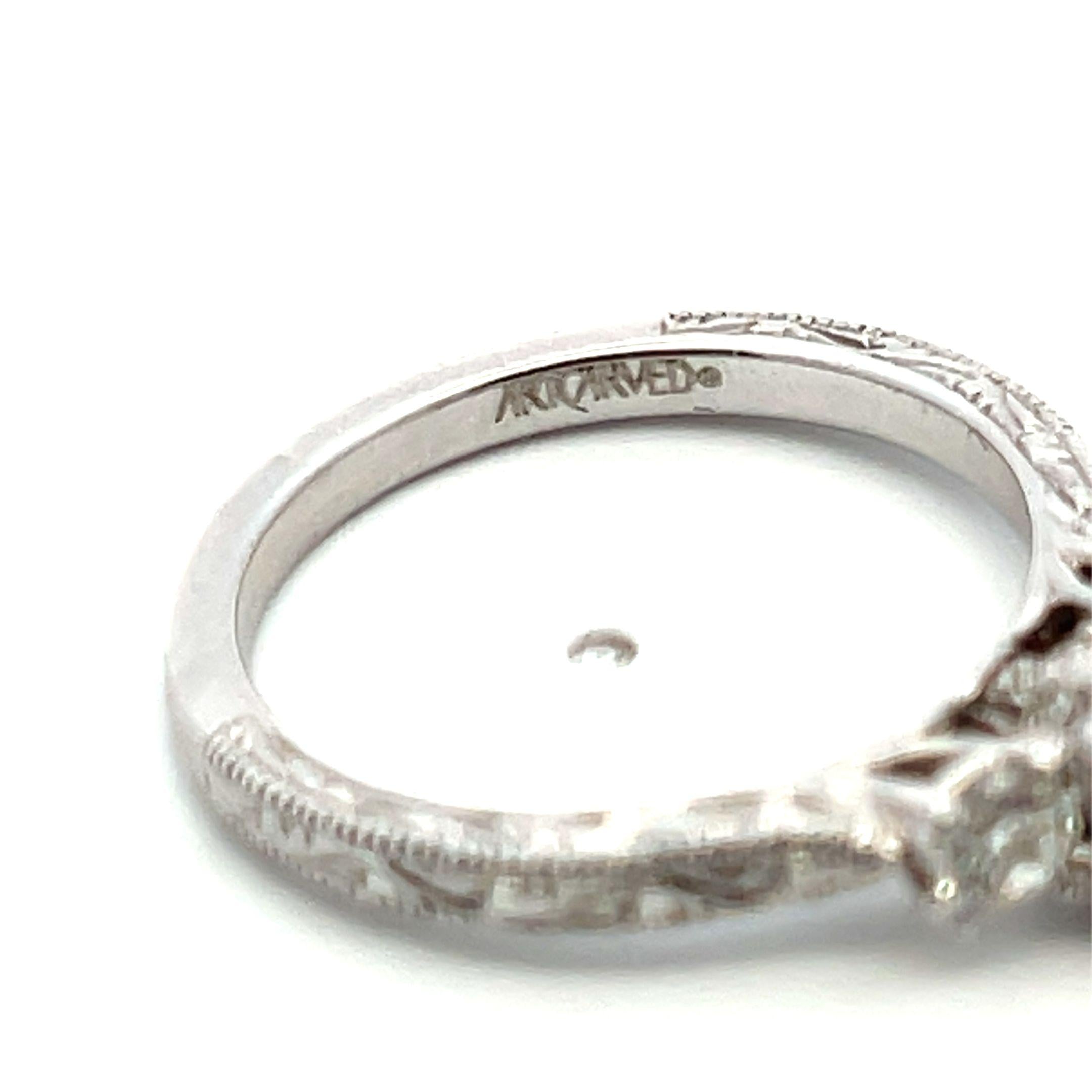 14K WG Engagement Ring 0.65ct Lab-Grown Center Diamond & 0.36ct Natural Diamonds