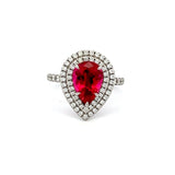 1.50 Carat Tourmaline 0.50 Carat Round Brilliant Diamond Platinum Cocktail Ring