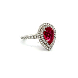 1.50 Carat Tourmaline 0.50 Carat Round Brilliant Diamond Platinum Cocktail Ring