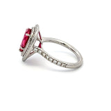 1.50 Carat Tourmaline 0.50 Carat Round Brilliant Diamond Platinum Cocktail Ring