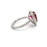 1.50 Carat Tourmaline 0.50 Carat Round Brilliant Diamond Platinum Cocktail Ring