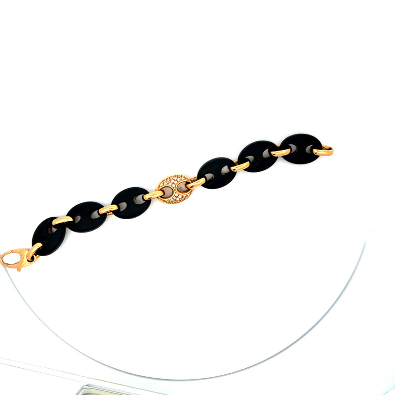 0.26 Carat Round Brilliant H VS1 Diamond 18 Karat Rose Gold Link Bracelet