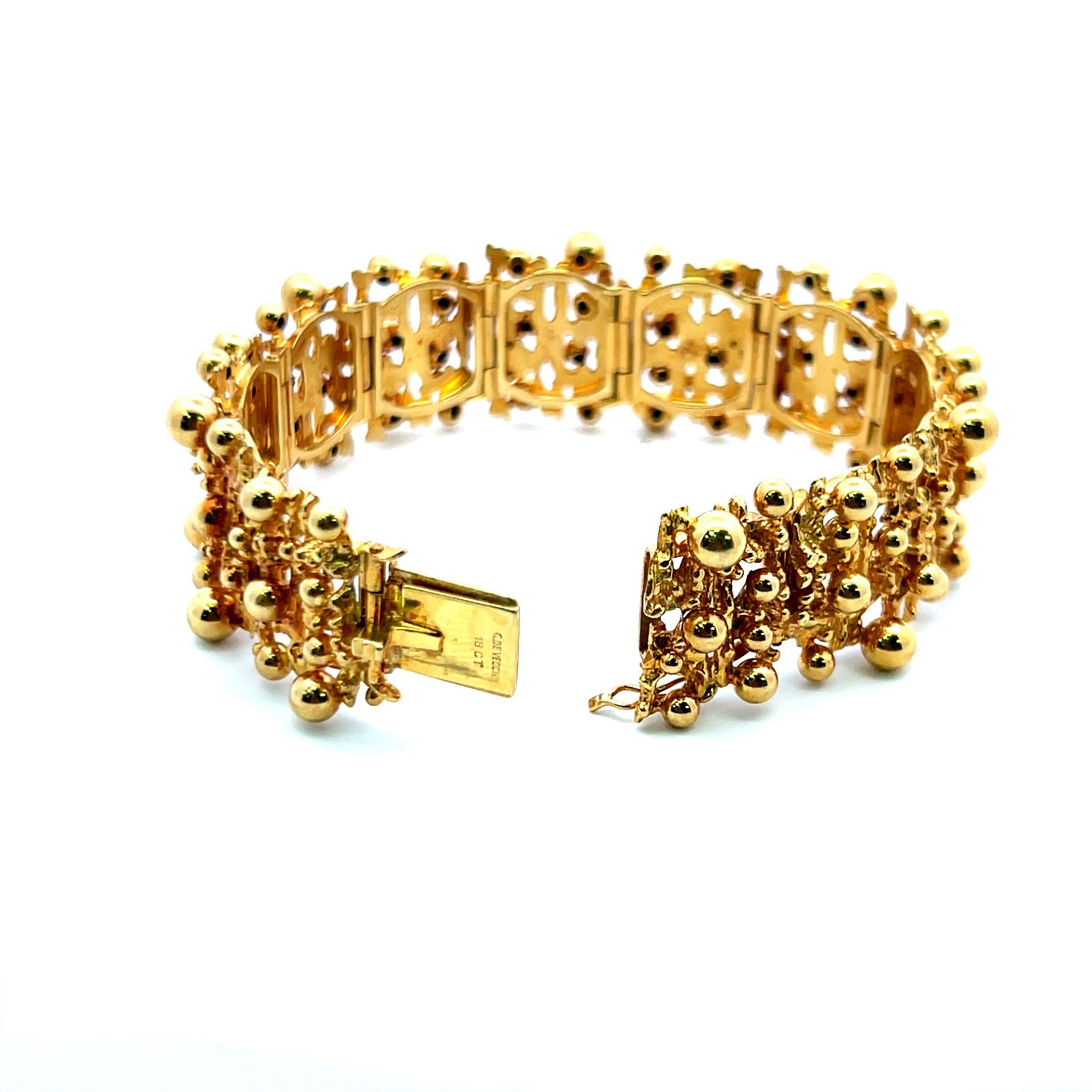 Cesare De Vecch Vintage 18K Yellow Gold Link Bracelet 72.1 Grams 7 inch